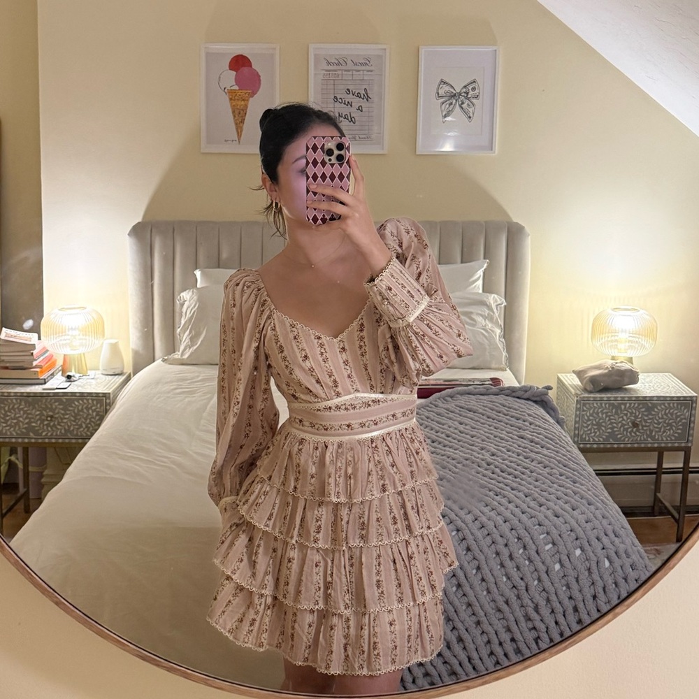 LoveShackFancy Astor Dress in Macaroon